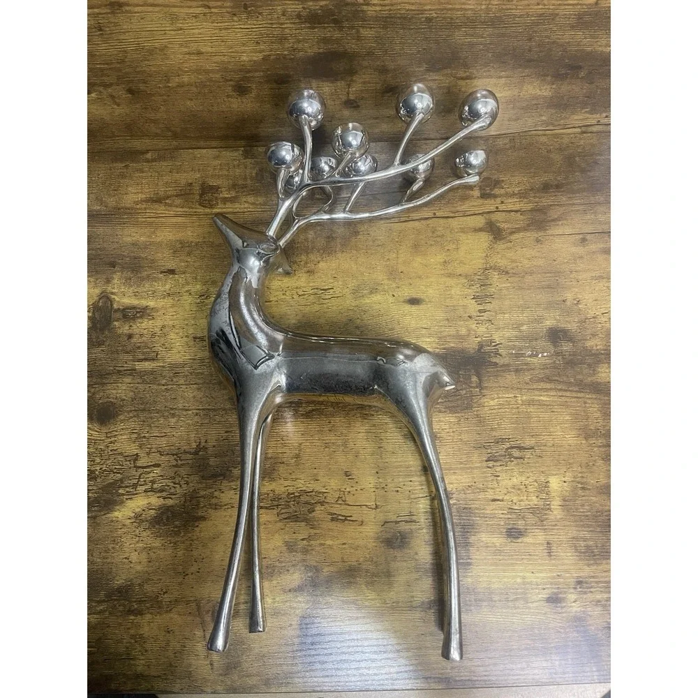 Pottery Barn Williams Sonoma Silver-Plated Reindeer Candelabra 1997 10-Cup 20